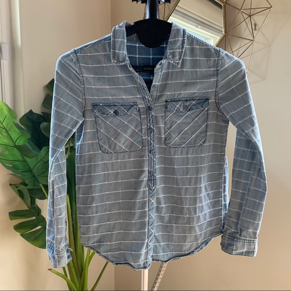 Chambray White Striped Shirt